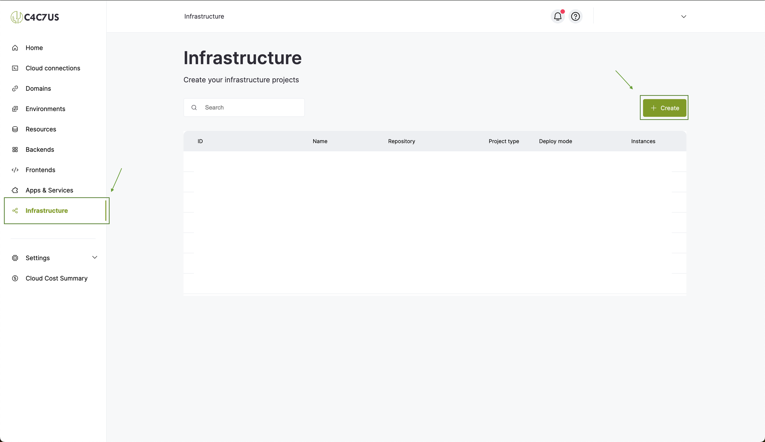 How to create infrastructure and deploy it on Cactus.cloud.